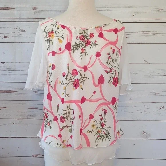 Gold Label Vintage Victoria's Secret‎ Romantic Date Night Sexy Girly Top Medium - Picture 9 of 15